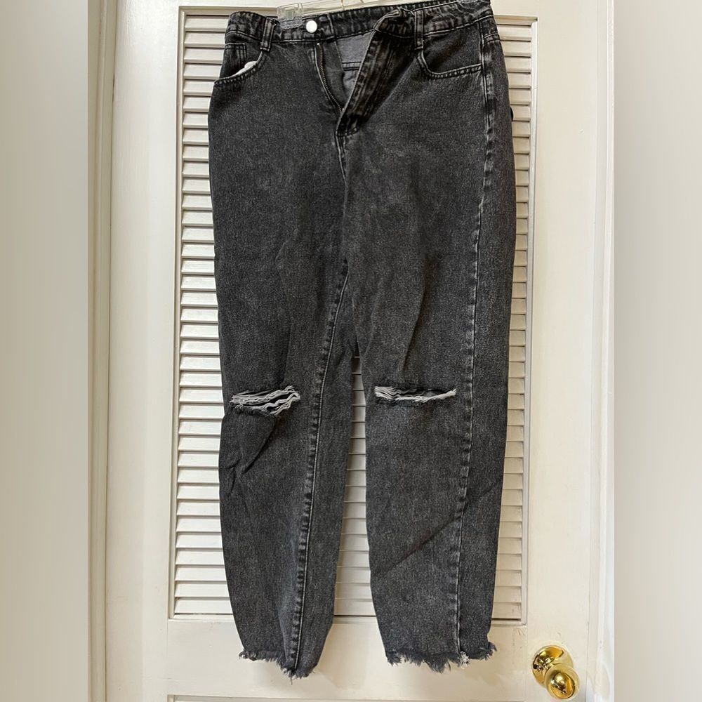 SHEIN 💫Ripped Baggy Jeans💫Black